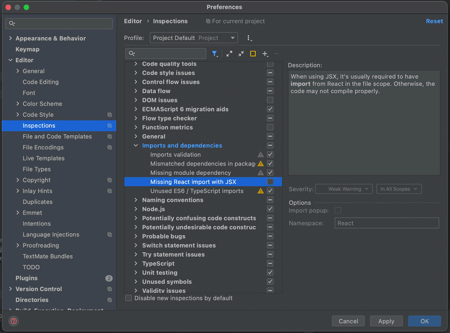 React import function